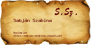 Sabján Szabina névjegykártya