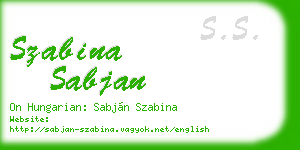 szabina sabjan business card